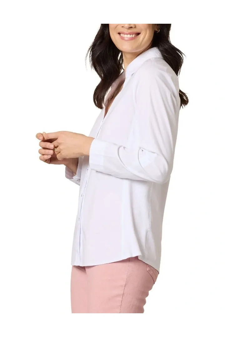 Emma Rib Detail Shirt White