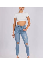 Shelby Skinny Ripped Jean Blue
