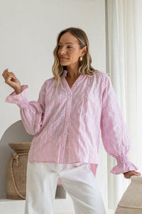 Jadore Heart Stripe Shirt Pink
