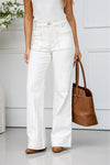 Bee Front Pocket Straight Jean White
