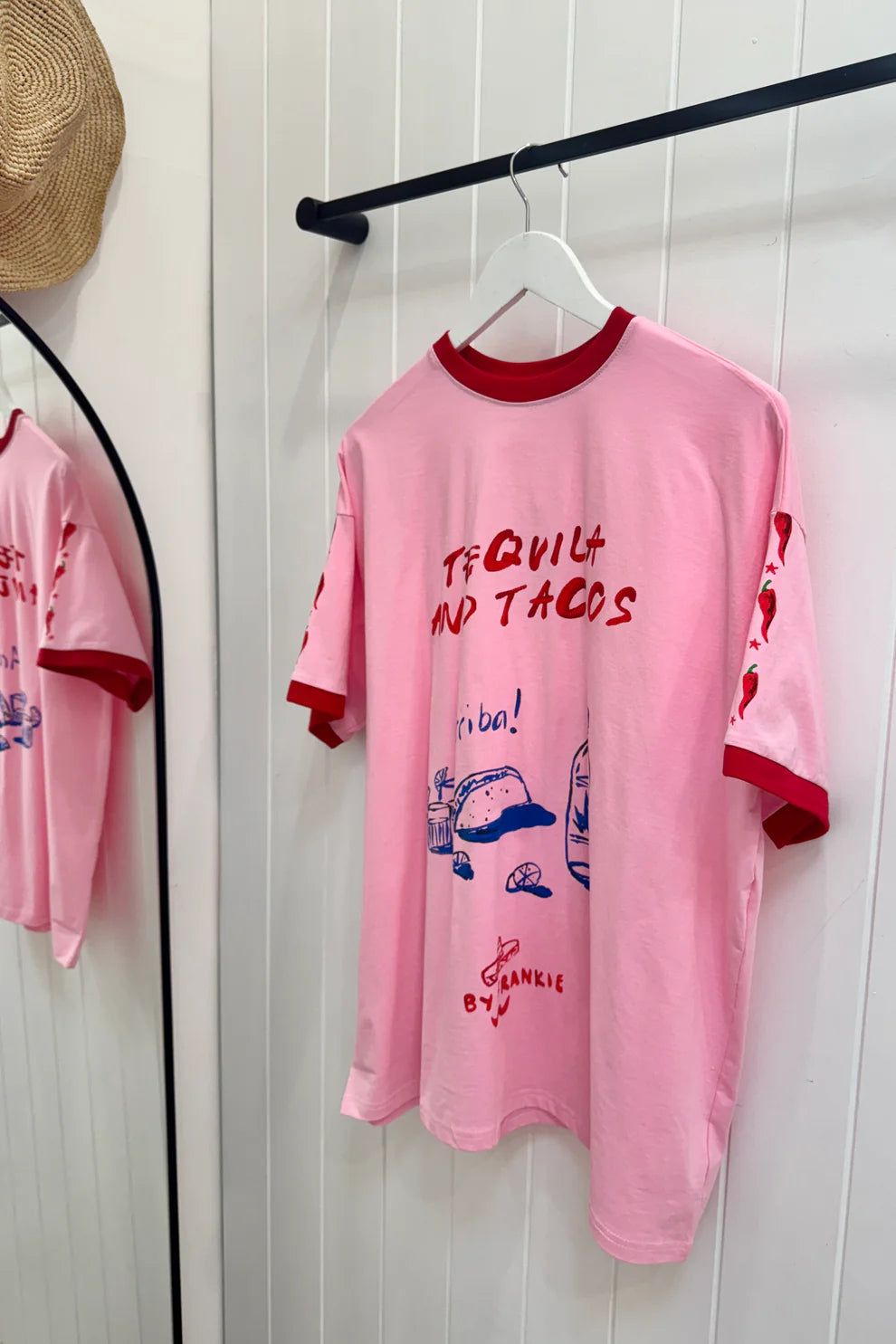 Tequila & Taco Tee Pink