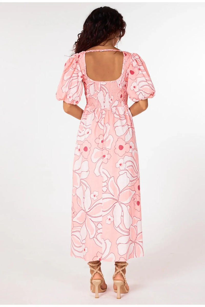 Ana Midi Dress Desert Flower Print