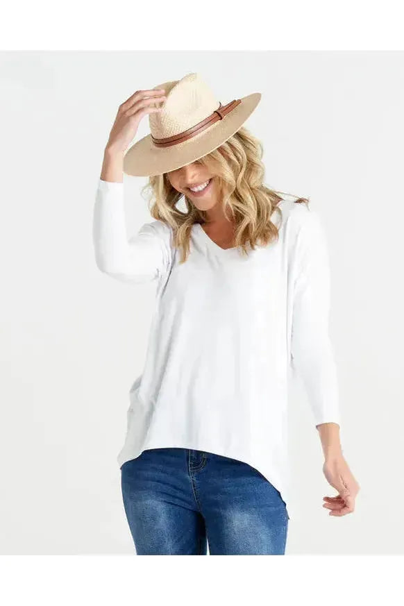 Geneva V-Neck Top White