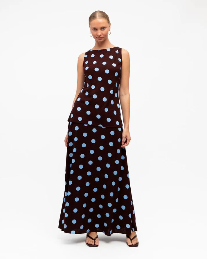 Sabrina Top Chocolate/ Blue