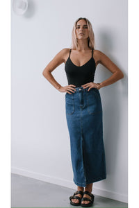 Amelia Denim Skirt Mid Blue