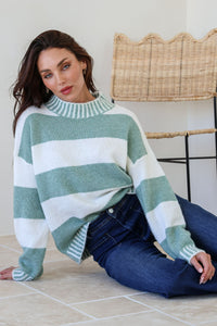 Tilly Stripe Knit Sage/Ivory