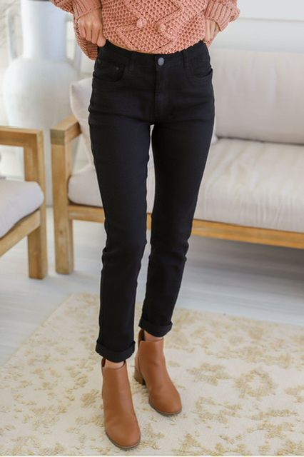 Sofia Mom Jean Black