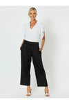Lara Wide Leg Linen Pant Black