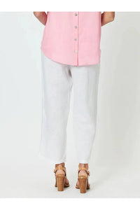 Lara Wide Leg Linen Pant White