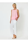 Lara Wide Leg Linen Pant White