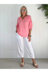 Lara Wide Leg Linen Pant White