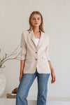 Cassidy Linen Blend Blazer Latte
