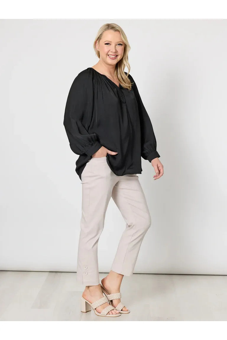 Lux Plait Top Black