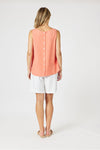 Lino Button Back Cami Papaya