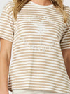 Cote D Azur Stripe Tee Natural/White