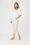 Lino V Neck Top White