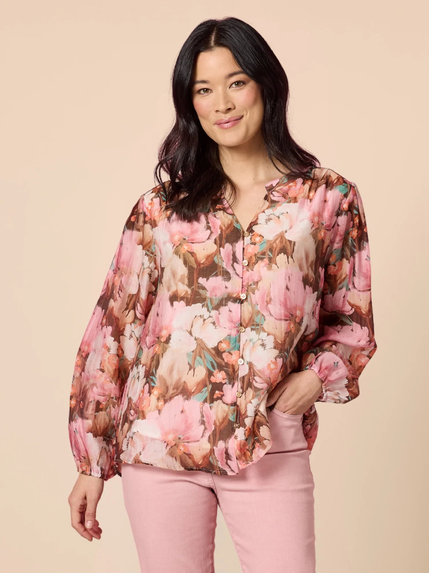 Dakota Print Top Blush