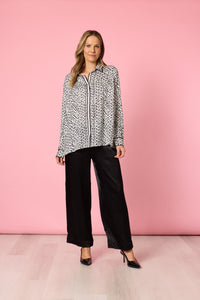 Ava Print Shirt Black