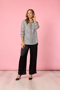 Ava Print Shirt Black