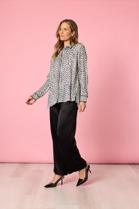 Ava Print Shirt Black