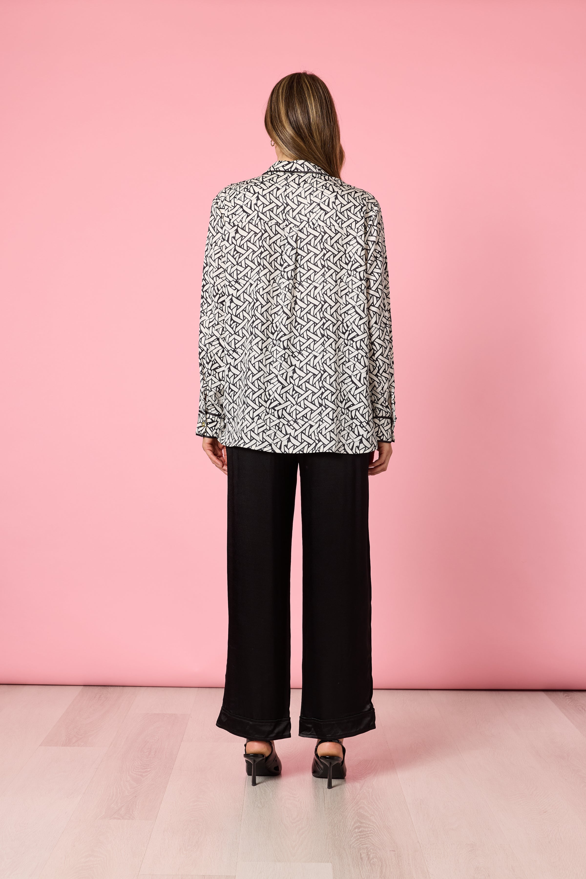 Ava Print Shirt Black