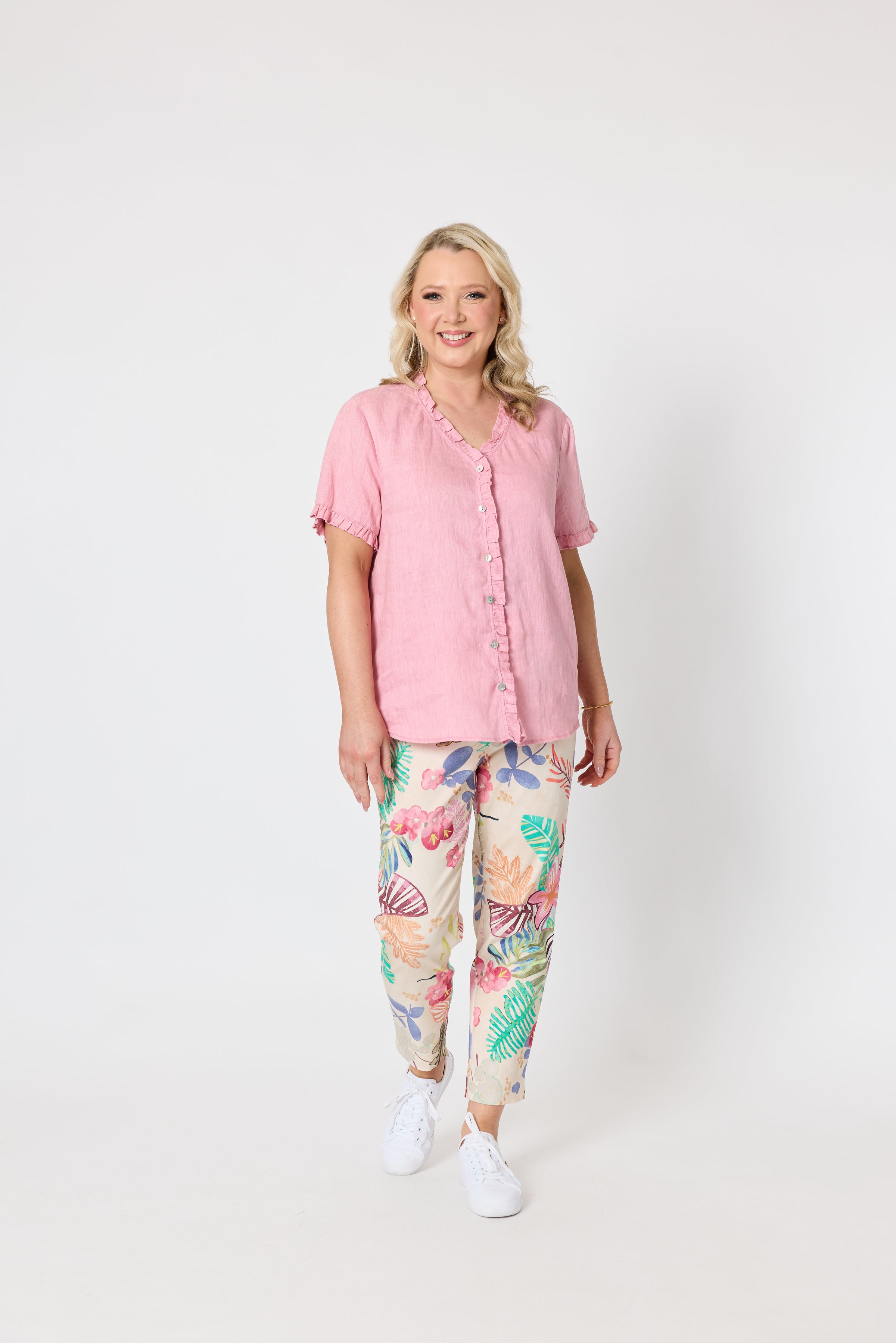 Audrey Linen Top Musk