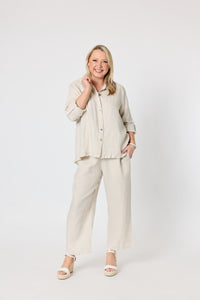 Milly Ruffle Hem Shirt Natural