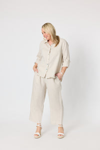 Milly Ruffle Hem Shirt Natural