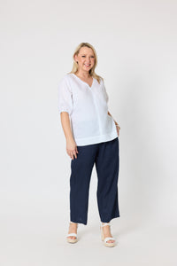 Anna Linen Top White