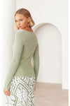 Gabby Rib Top Sage