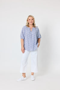 Monaco Spot Top Pale Blue