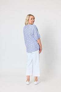 Monaco Spot Top Pale Blue