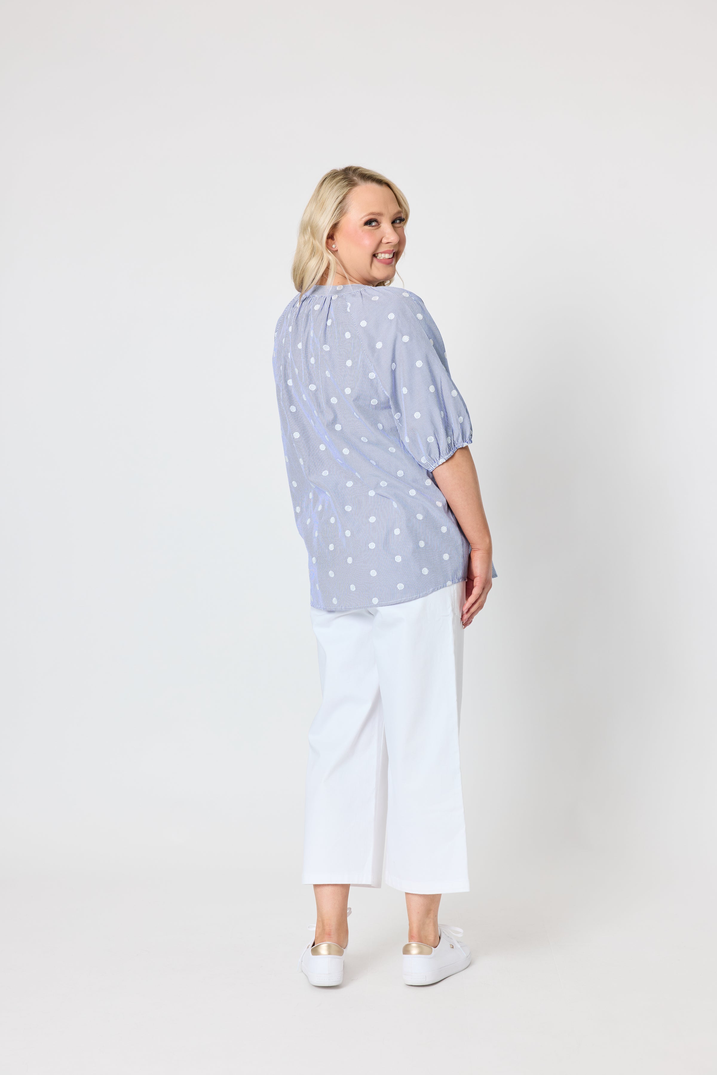 Monaco Spot Top Pale Blue