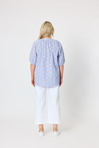 Monaco Spot Top Pale Blue