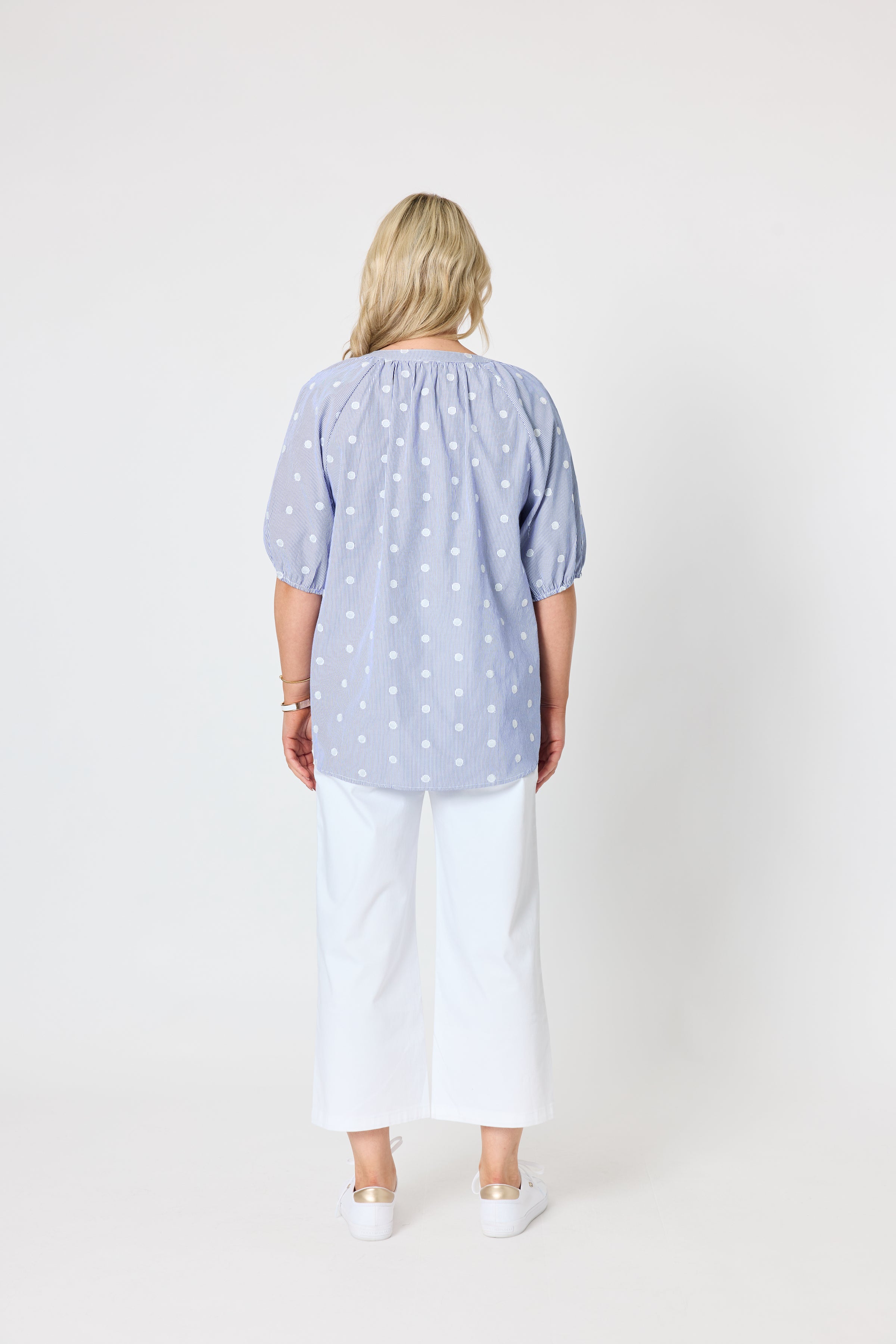 Monaco Spot Top Pale Blue