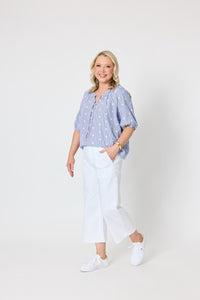 Monaco Spot Top Pale Blue