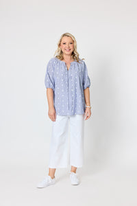 Monaco Spot Top Pale Blue