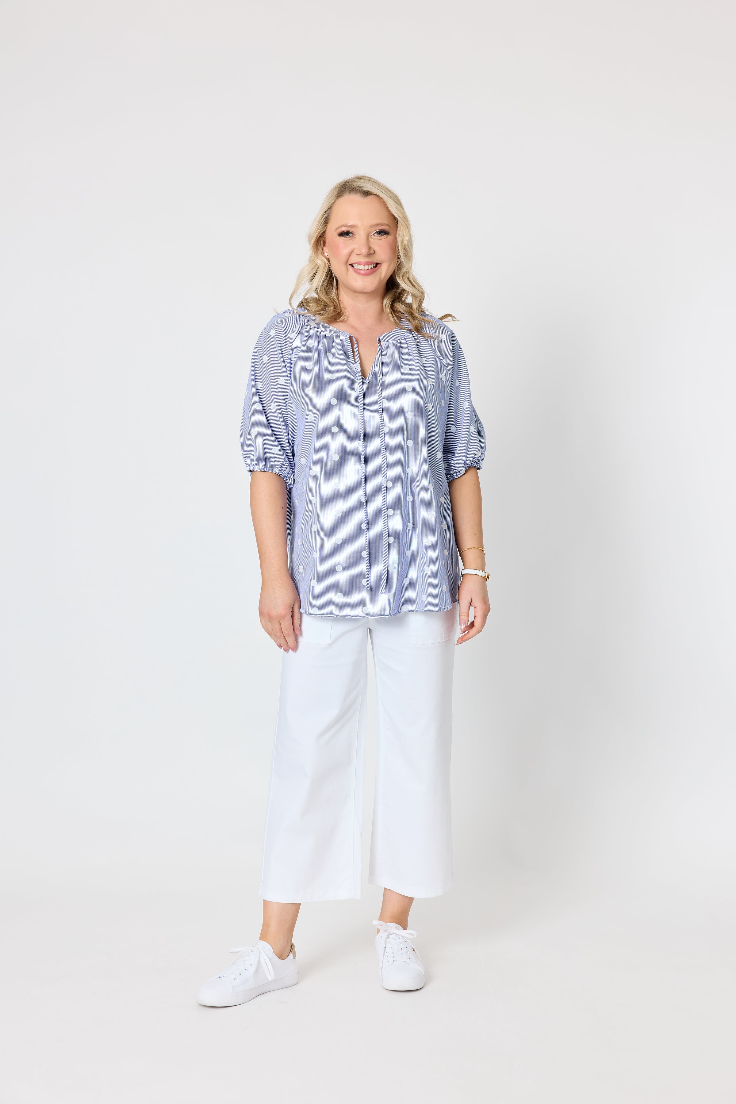 Monaco Spot Top Pale Blue