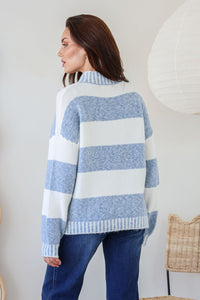 Tilly Stripe Knit Blue/Ivory