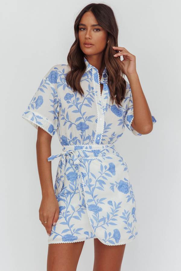 Davey Floral Dress Blue
