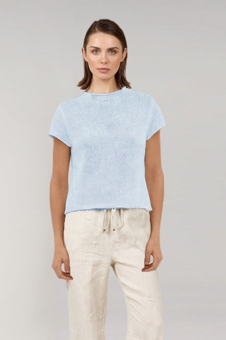 Amelia Knit Tee Blue