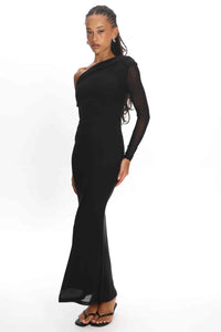 Catie Long Sleeve Dress Black