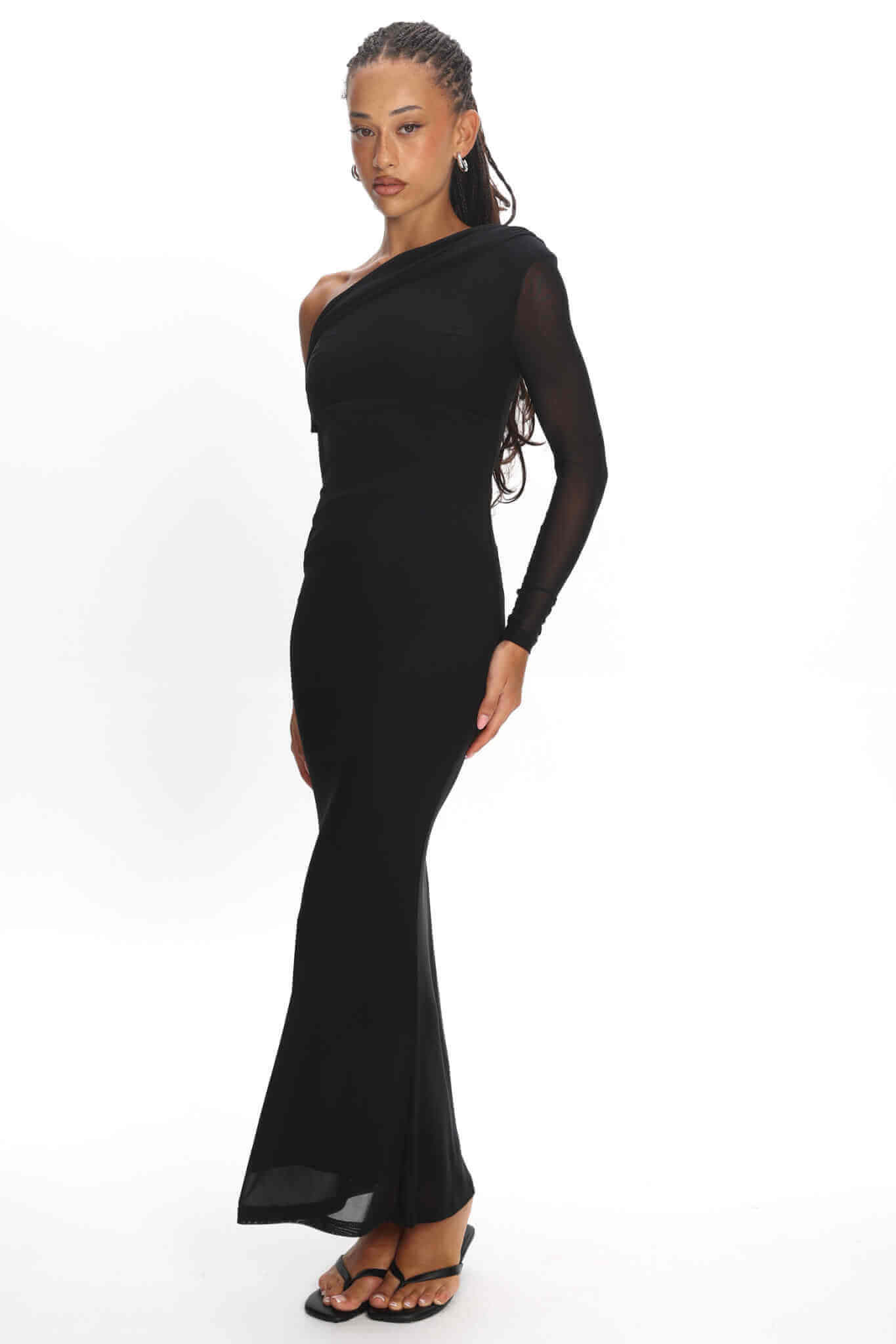 Catie Long Sleeve Dress Black