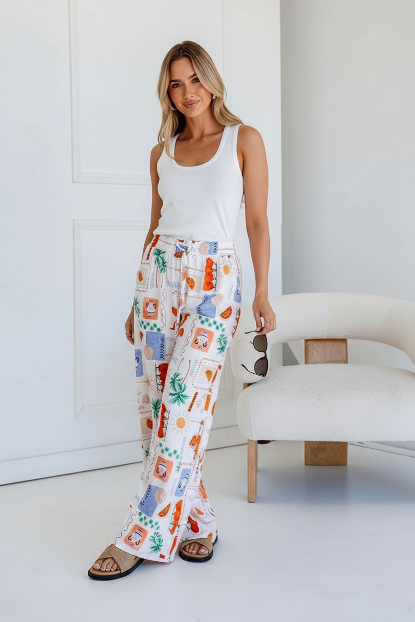 Carmen Wide Leg Pant White