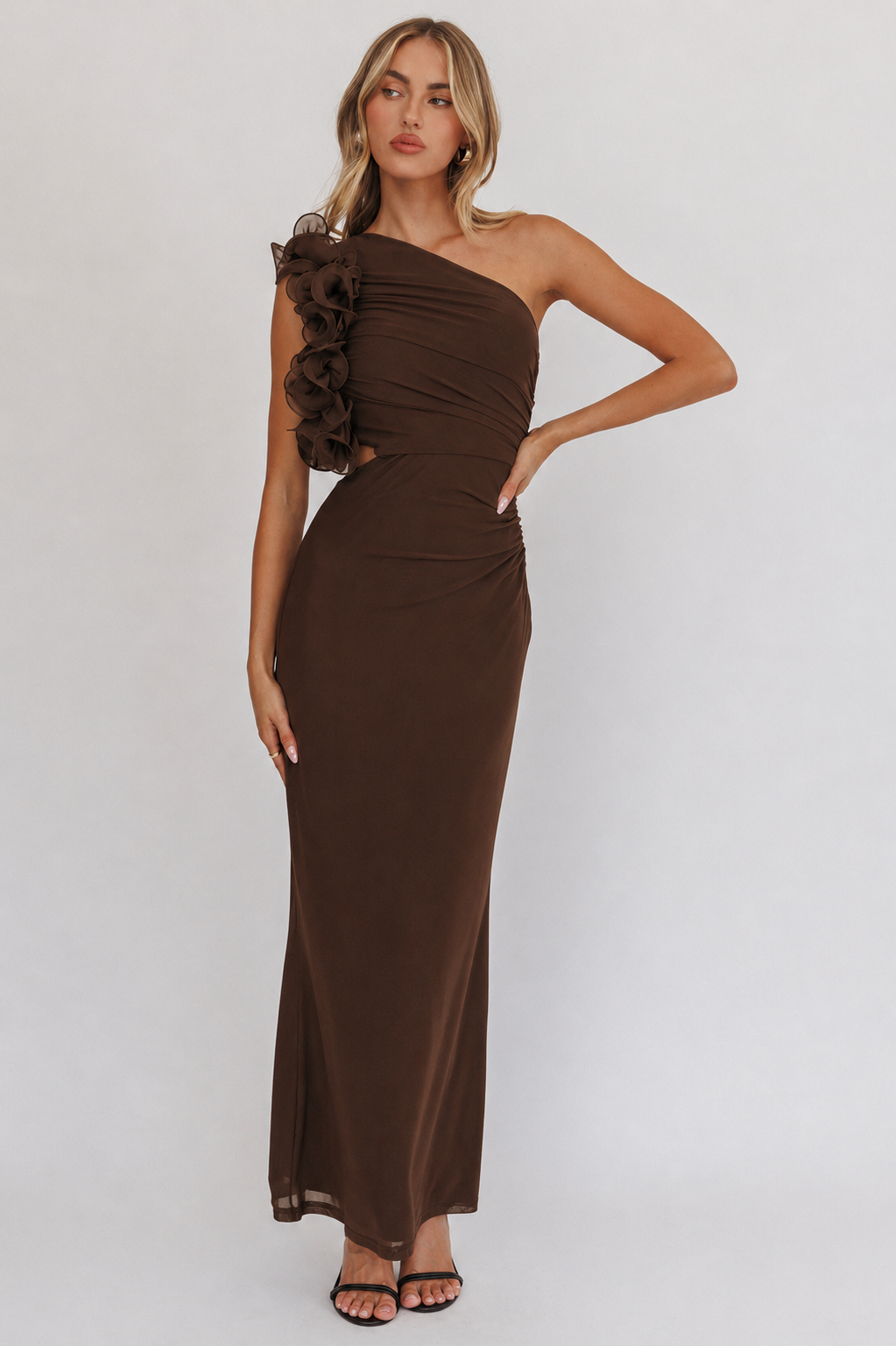 Darcy Frill Dress Brown
