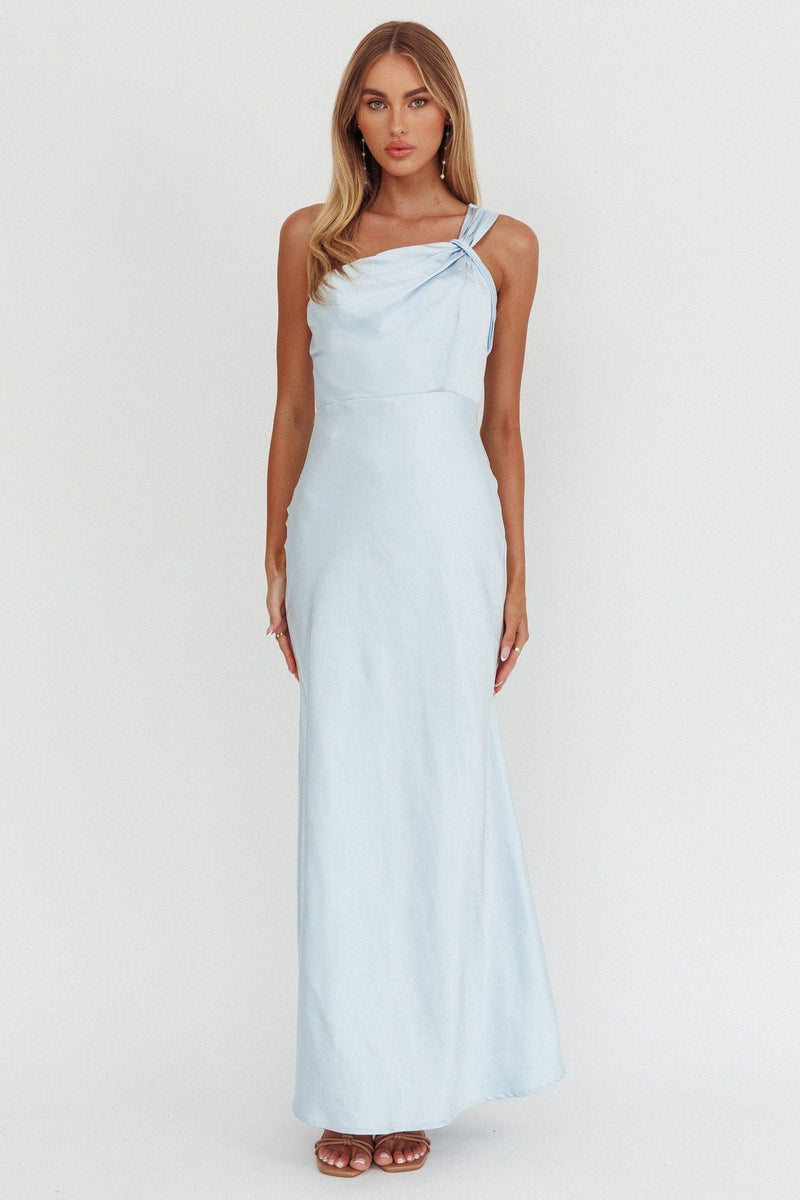 Ruby One Shoulder Dress Blue