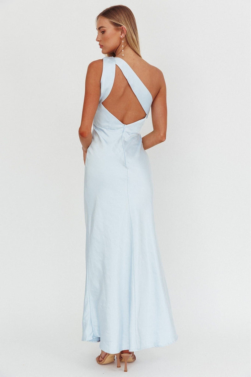 Ruby One Shoulder Dress Blue