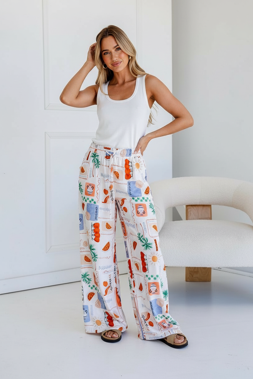 Carmen Wide Leg Pant White