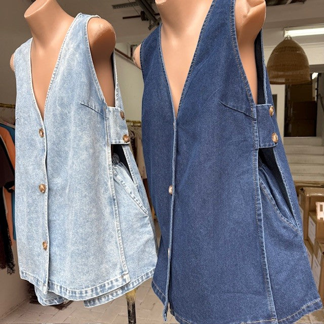 Hattie Denim Short Set Light Denim