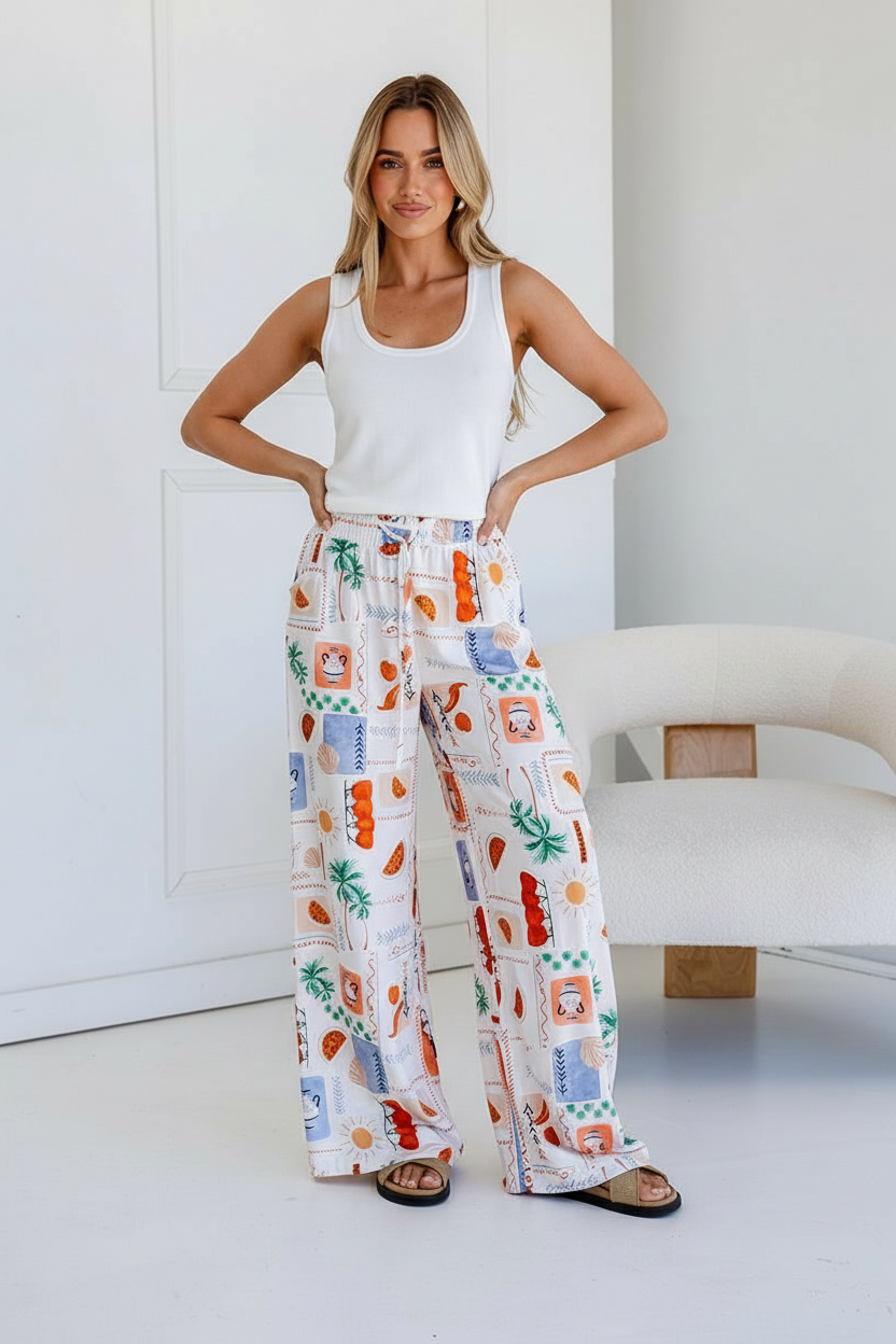 Carmen Wide Leg Pant White